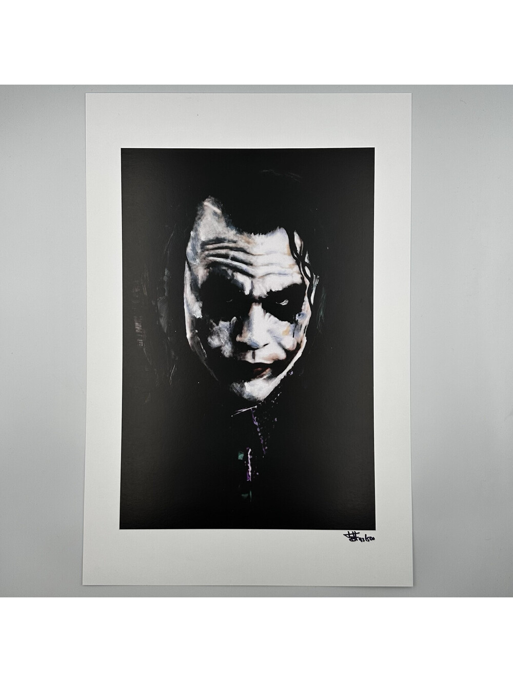 Joker The Dark Knight 12x18 LE Lithograph by Joshua Barton Signed COA